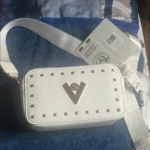 Valentino White Studded Crossbody Bag